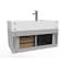 Castello Usa Nile 36" Wall Mounted Gray Vanity With White Top AndAnd Black Handles CB-MC-36G-BL-2053-WH - alternate 2